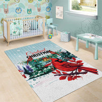 Cardinal Christmas Area Rug Snowflake Xmas Tree - Wonder Print Shop