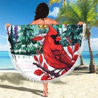 Cardinal Christmas Beach Blanket Snowflake Xmas Tree - Wonder Print Shop
