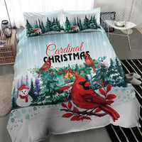 Cardinal Christmas Bedding Set Snowflake Xmas Tree - Wonder Print Shop
