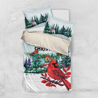 Cardinal Christmas Bedding Set Snowflake Xmas Tree - Wonder Print Shop