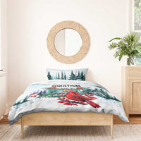 Cardinal Christmas Bedding Set Snowflake Xmas Tree - Wonder Print Shop