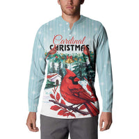 Personalised Cardinal Christmas Button Sweatshirt Snowflake Xmas Tree - Wonder Print Shop