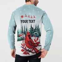 Personalised Cardinal Christmas Button Sweatshirt Snowflake Xmas Tree - Wonder Print Shop