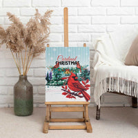 Cardinal Christmas Canvas Wall Art Snowflake Xmas Tree - Wonder Print Shop