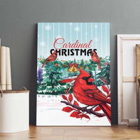 Cardinal Christmas Canvas Wall Art Snowflake Xmas Tree - Wonder Print Shop