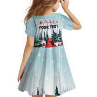 Personalised Cardinal Christmas Family Matching Long Sleeve Bodycon Dress and Hawaiian Shirt Snowflake Xmas Tree - Wonder Print Shop