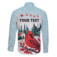 Personalised Cardinal Christmas Family Matching Long Sleeve Bodycon Dress and Hawaiian Shirt Snowflake Xmas Tree - Wonder Print Shop