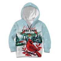 Personalised Cardinal Christmas Kid Hoodie Snowflake Xmas Tree - Wonder Print Shop