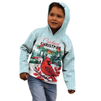 Personalised Cardinal Christmas Kid Hoodie Snowflake Xmas Tree - Wonder Print Shop