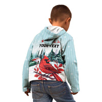 Personalised Cardinal Christmas Kid Hoodie Snowflake Xmas Tree - Wonder Print Shop