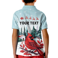 Personalised Cardinal Christmas Kid Polo Shirt Snowflake Xmas Tree - Wonder Print Shop