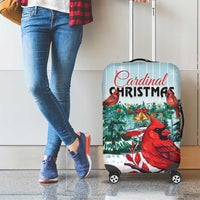 Cardinal Christmas Luggage Cover Snowflake Xmas Tree - Wonder Print Shop