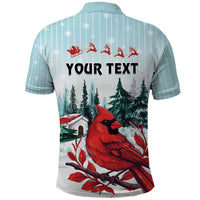 Personalised Cardinal Christmas Polo Shirt Snowflake Xmas Tree - Wonder Print Shop