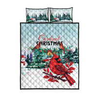 Cardinal Christmas Quilt Bed Set Snowflake Xmas Tree - Wonder Print Shop