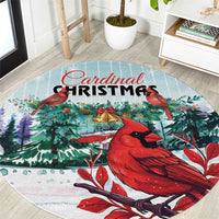 Cardinal Christmas Round Carpet Snowflake Xmas Tree LT01
