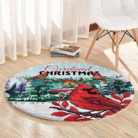 Cardinal Christmas Round Carpet Snowflake Xmas Tree LT01