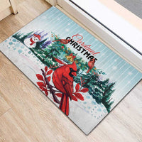 Cardinal Christmas Rubber Doormat Snowflake Xmas Tree - Wonder Print Shop
