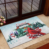 Cardinal Christmas Rubber Doormat Snowflake Xmas Tree - Wonder Print Shop