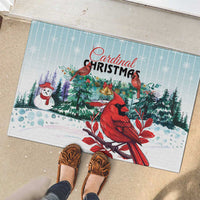 Cardinal Christmas Rubber Doormat Snowflake Xmas Tree - Wonder Print Shop