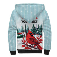 Personalised Cardinal Christmas Sherpa Hoodie Snowflake Xmas Tree - Wonder Print Shop