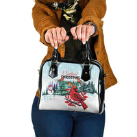 Cardinal Christmas Shoulder Handbag Snowflake Xmas Tree LT01