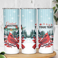 Personalised Cardinal Christmas Skinny Tumbler Snowflake Xmas Tree - Wonder Print Shop