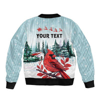 Personalised Cardinal Christmas Sleeve Zip Bomber Jacket Snowflake Xmas Tree - Wonder Print Shop