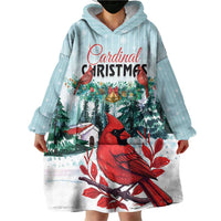 Personalised Cardinal Christmas Wearable Blanket Hoodie Snowflake Xmas Tree - Wonder Print Shop