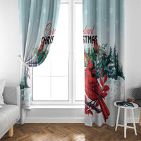 Cardinal Christmas Window Curtain Snowflake Xmas Tree - Wonder Print Shop