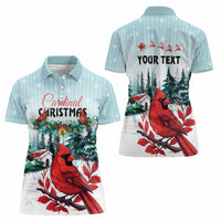 Personalised Cardinal Christmas Women Polo Shirt Snowflake Xmas Tree - Wonder Print Shop