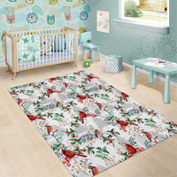 Cardinal Christmas White Area Rug Xmas Pattern - Wonder Print Shop
