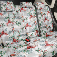 Cardinal Christmas White Back Car Seat Cover Xmas Pattern - Wonder Print Shop