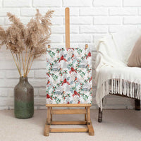 Cardinal Christmas White Canvas Wall Art Xmas Pattern - Wonder Print Shop