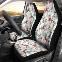 Cardinal Christmas White Car Seat Cover Xmas Pattern - Wonder Print Shop