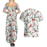 Cardinal Christmas White Couples Matching Summer Maxi Dress and Hawaiian Shirt Xmas Pattern - Wonder Print Shop