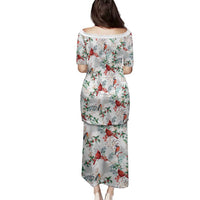Cardinal Christmas White Family Matching Puletasi and Hawaiian Shirt Xmas Pattern - Wonder Print Shop