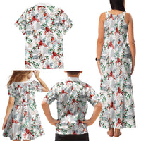 Cardinal Christmas White Family Matching Tank Maxi Dress and Hawaiian Shirt Xmas Pattern - Wonder Print Shop