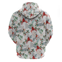 Cardinal Christmas White Hoodie Xmas Pattern - Wonder Print Shop