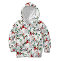 Cardinal Christmas White Kid Hoodie Xmas Pattern - Wonder Print Shop