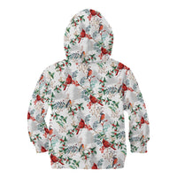Cardinal Christmas White Kid Hoodie Xmas Pattern - Wonder Print Shop