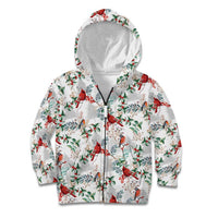 Cardinal Christmas White Kid Hoodie Xmas Pattern - Wonder Print Shop