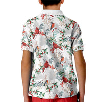 Cardinal Christmas White Kid Polo Shirt Xmas Pattern - Wonder Print Shop