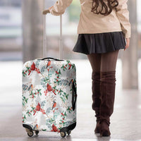 Cardinal Christmas White Luggage Cover Xmas Pattern - Wonder Print Shop
