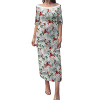 Cardinal Christmas White Puletasi Xmas Pattern - Wonder Print Shop
