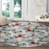 Cardical Christmas White Round Carpet Xmas Pattern