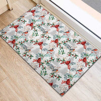 Cardinal Christmas White Rubber Doormat Xmas Pattern - Wonder Print Shop