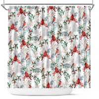 Cardical Christmas White Shower Curtain Xmas Pattern