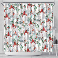 Cardical Christmas White Shower Curtain Xmas Pattern