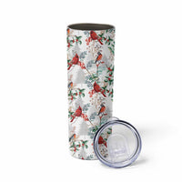 Cardinal Christmas White Skinny Tumbler Xmas Pattern - Wonder Print Shop