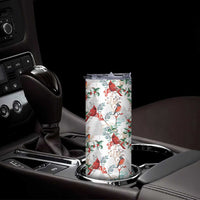 Cardinal Christmas White Skinny Tumbler Xmas Pattern - Wonder Print Shop